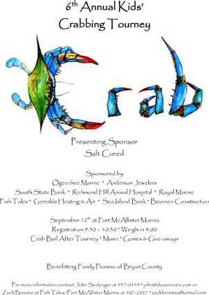 6th Annual Kids Crabbing Tourney Flyer.Gerralds