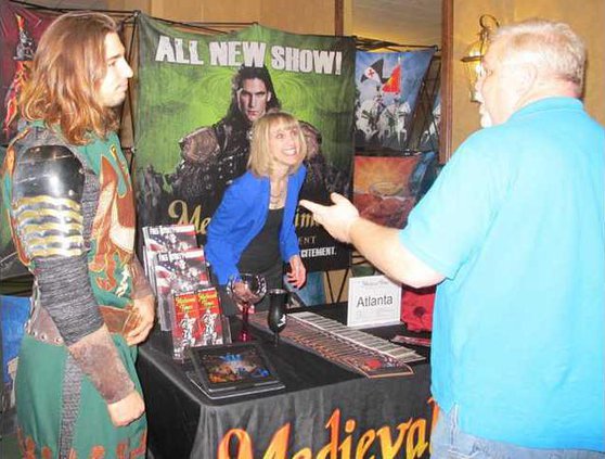 Bill Cooney talks to Medieval Times knight