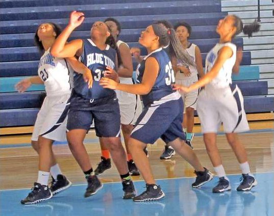 Lady Blue Tide in Blue vs White game