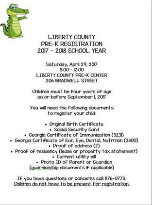 Liberty County Pre-K registration
