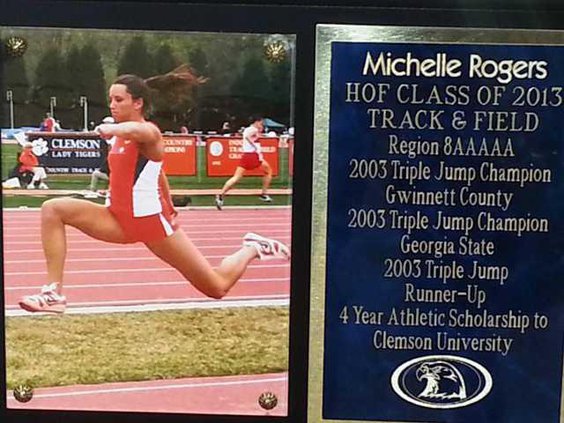 Michelle Rogers plaque on HoF Wall