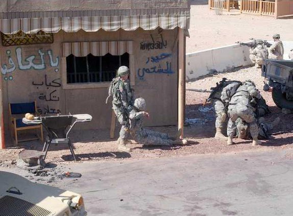 NTC village drag wounded