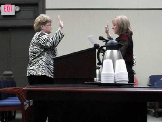 Sherry Long being sworn in pic 1