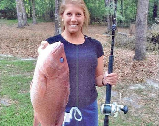 Becky Manley with Grey Snapper may 2015