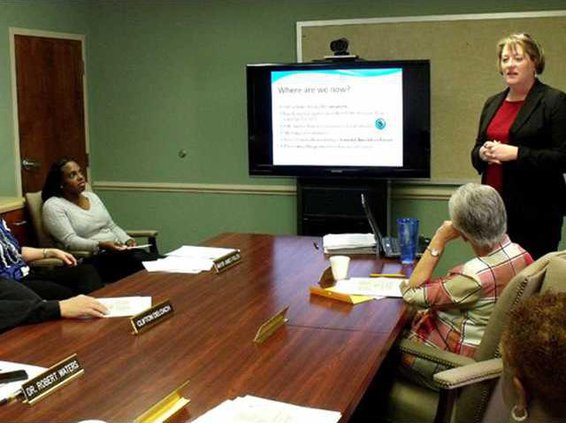 Deatre Denion adresses the Long Co Board of Health