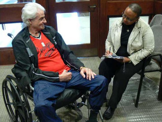 Photo by Daisy Jones - Herman Oglesbee and volunteer Sarah Baker