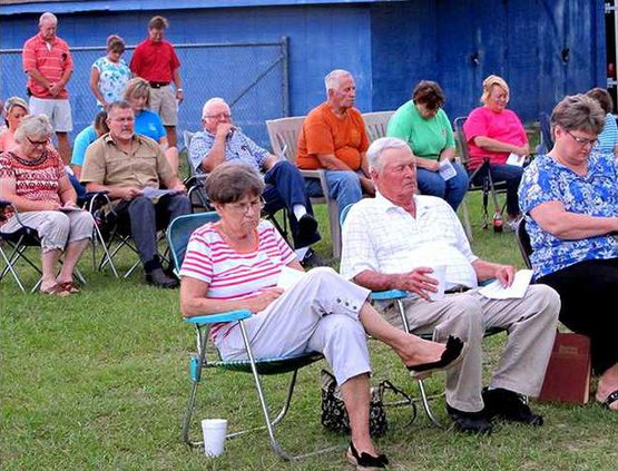 Pic 1 All heads were bowed during Long County Prayer Day