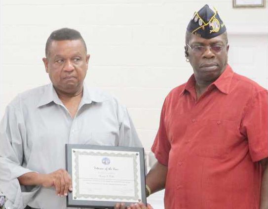 Veteran of the year Moses E. Willis with Senior Vice Cdr Donald Spencer