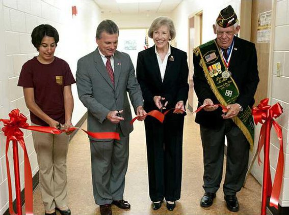 military ribbon cutting