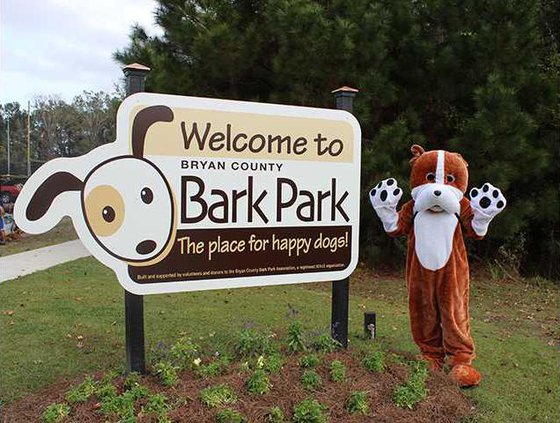Bryan the mascot at Bryan County Bark Park photo by Evelyn Fallon