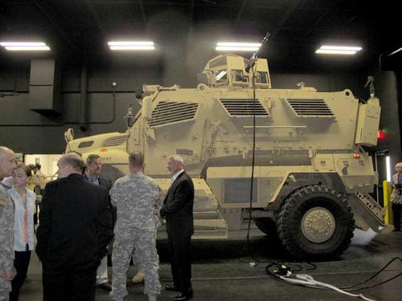 Quinlan responds to question about MRAP simulator