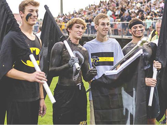 Charlie Penn and his classmates at RHHS Football game. Photo by Esther Griffin