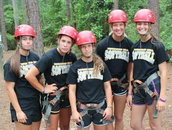 RHHS Wildcat Softball Seniors team building at GSU Ropes Course
