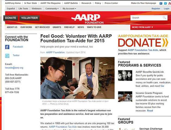 aarp tax page