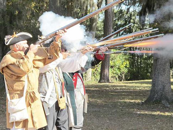 colonial soldiers firing