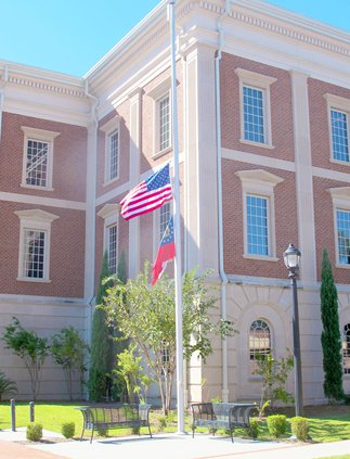 Flag half staff USE.