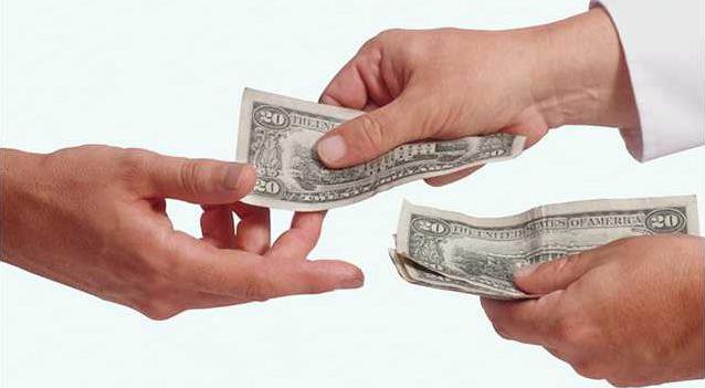 money changes hands