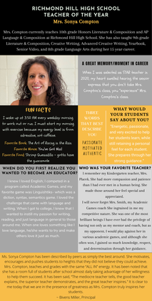 RHHS teacher of year Sonya Compton