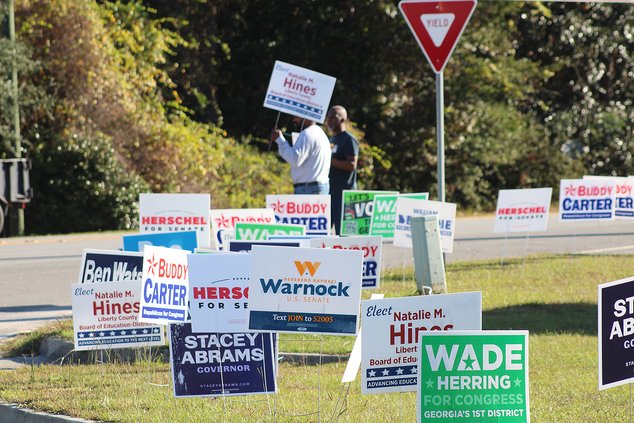 Voting day signs