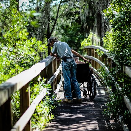 The boardwalk at the Cay Creek Wetlands Interpretive Center