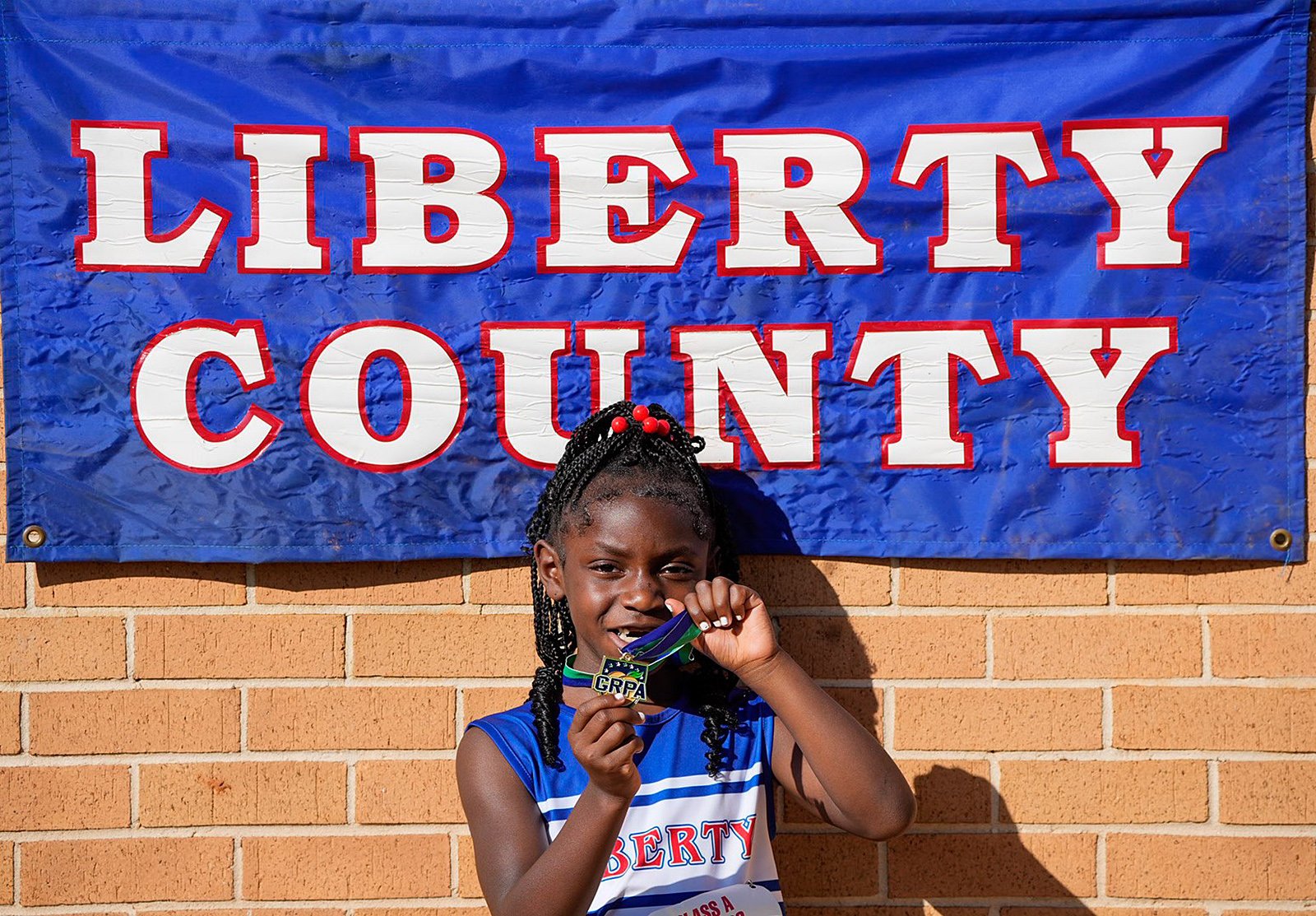 Zailynn Porter won the girls 8U 50-meter dash
