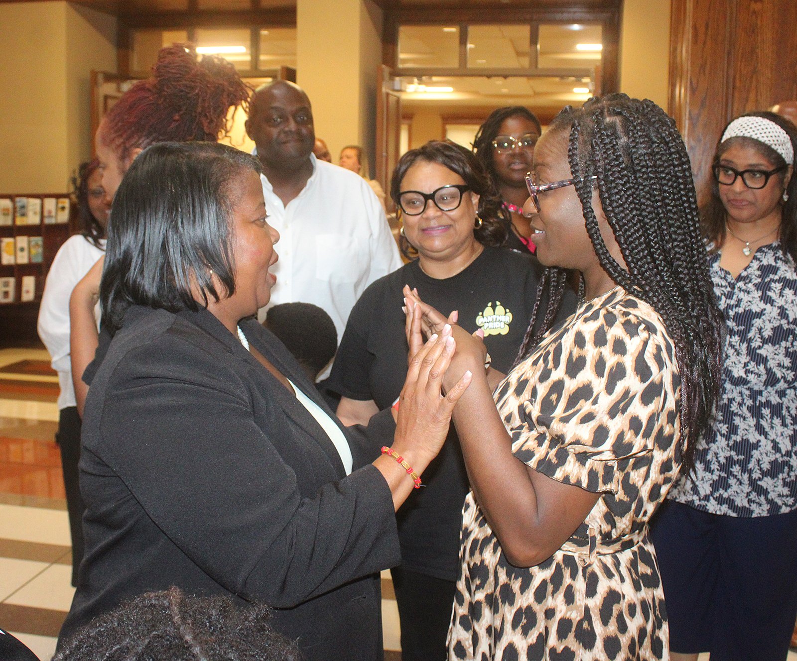 Frazier greets well-wishers.