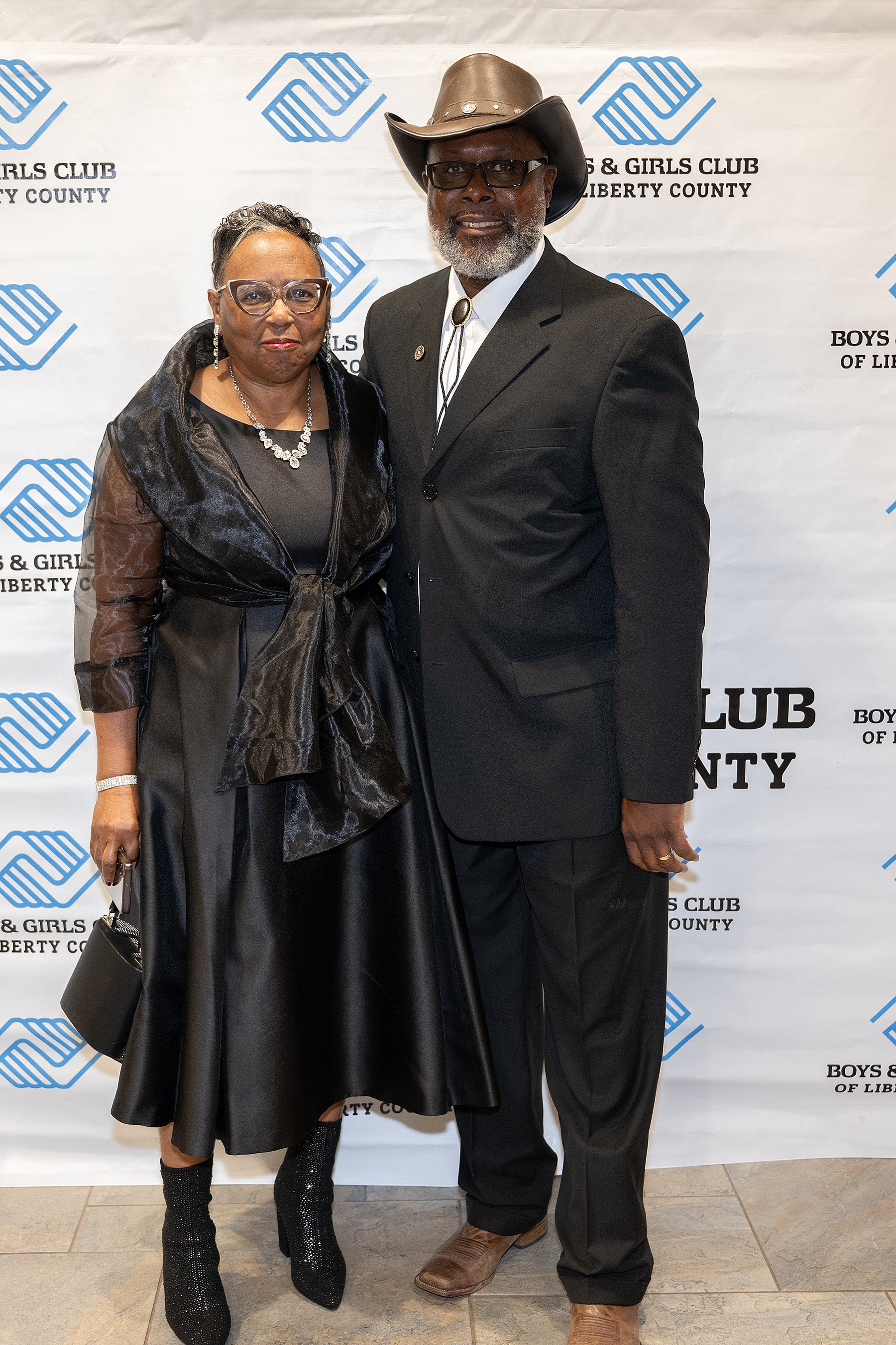 Edna Walthour greets the Boys and Girls Club of Liberty County’s Humanitarian of the Year Billy Jones.