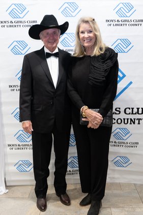 Edna Walthour greets the Boys and Girls Club of Liberty County’s Humanitarian of the Year Billy Jones.