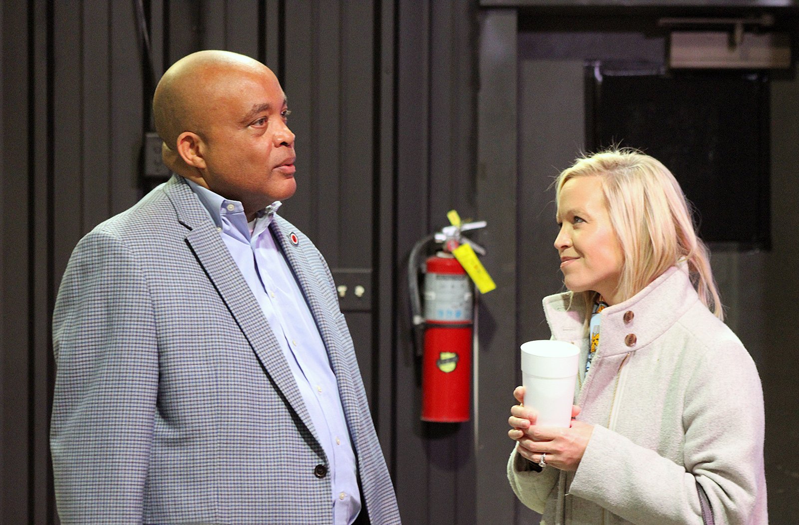 Stacy Watson of the Georgia Ports Authority answers a question following his presentation to Chamber members.