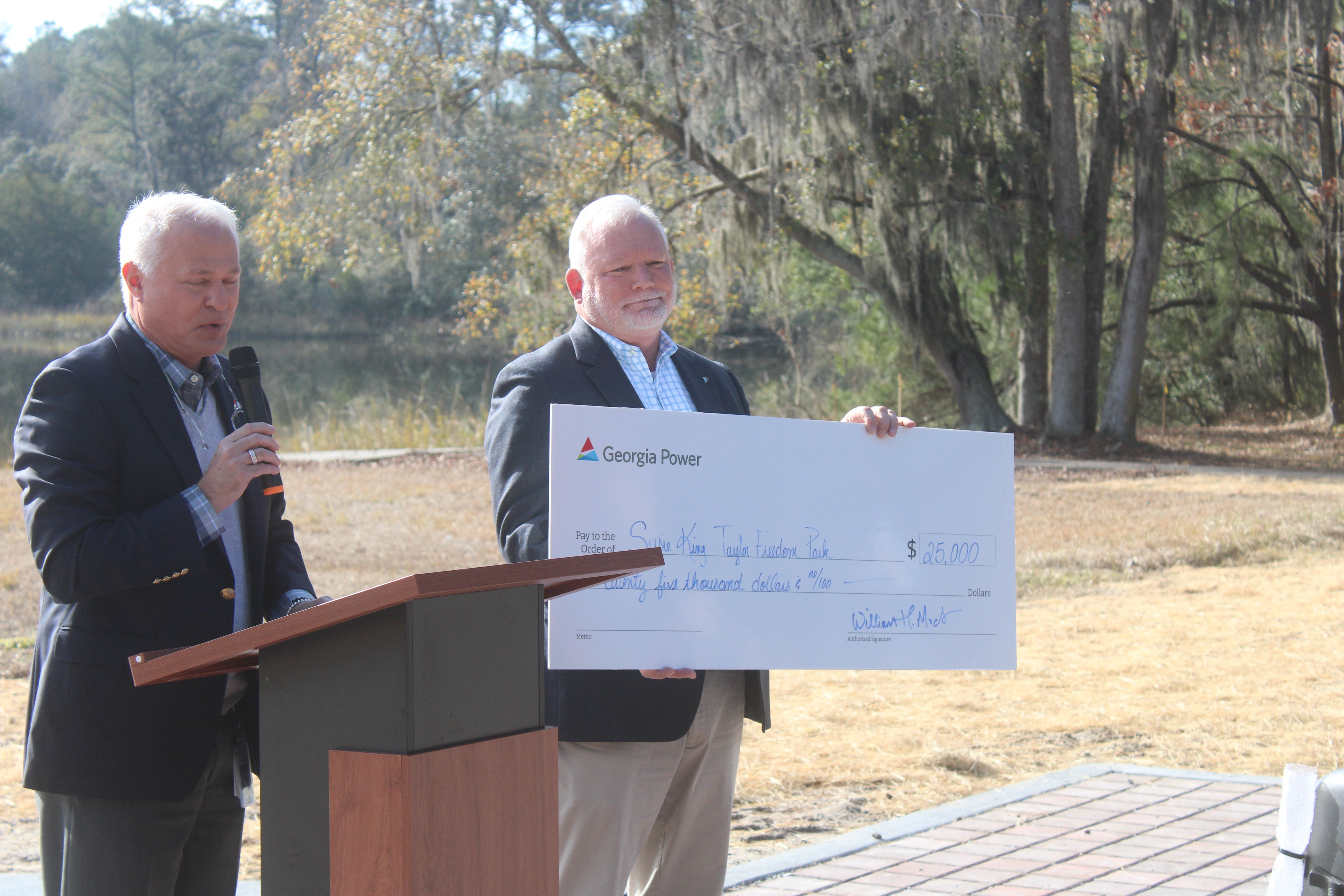 Georgia Power check to help Susie King Taylor Freedom Park come to life soon