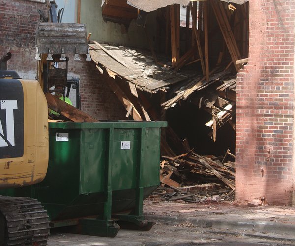 Main Street building damaged in storm to come down in stages
